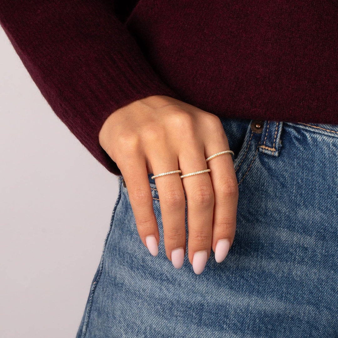 Micro Pavé Thin Eternity Band: Silver / 6 - obligato