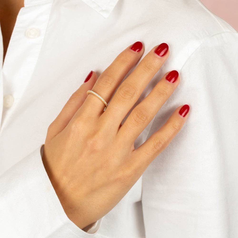 Micro Pavé Thin Eternity Band: Silver / 6 - obligato