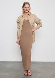 Military Rib Slim Tank Dress - Army - obligato