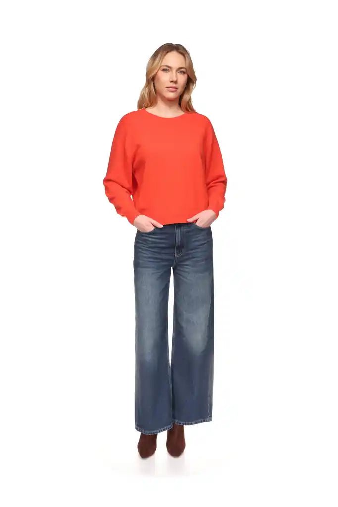 Milly Sweater Crew in Orange - obligato