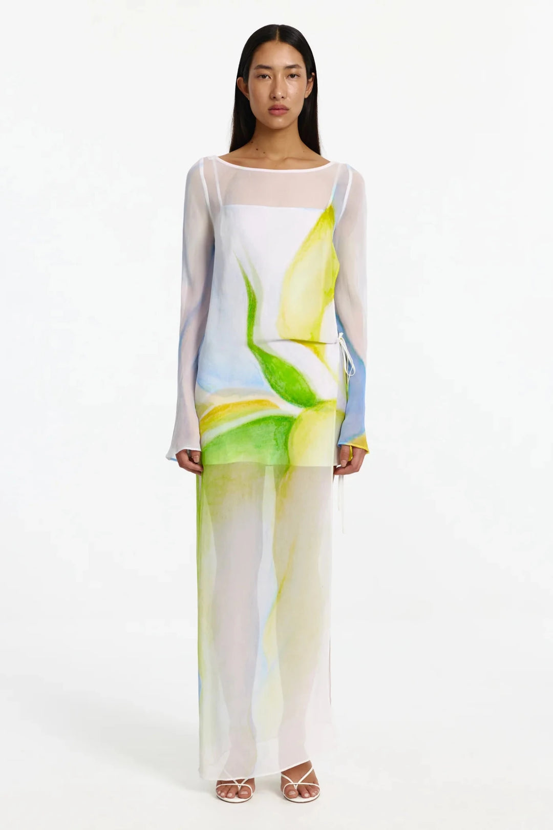 Milou Long Sleeve Dress in Seaglass Print - obligato