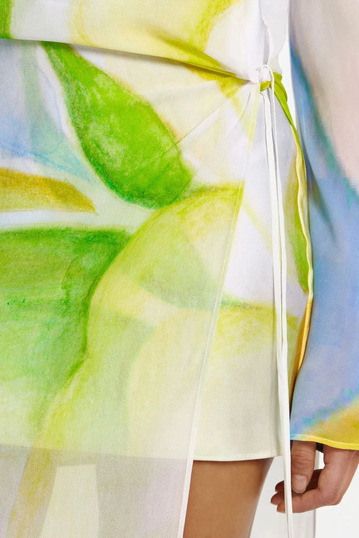 Milou Long Sleeve Dress in Seaglass Print - obligato