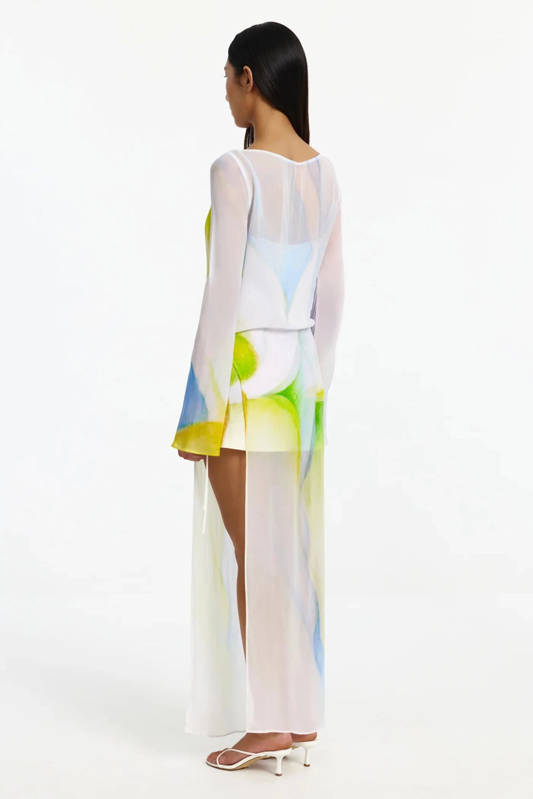 Milou Long Sleeve Dress in Seaglass Print - obligato