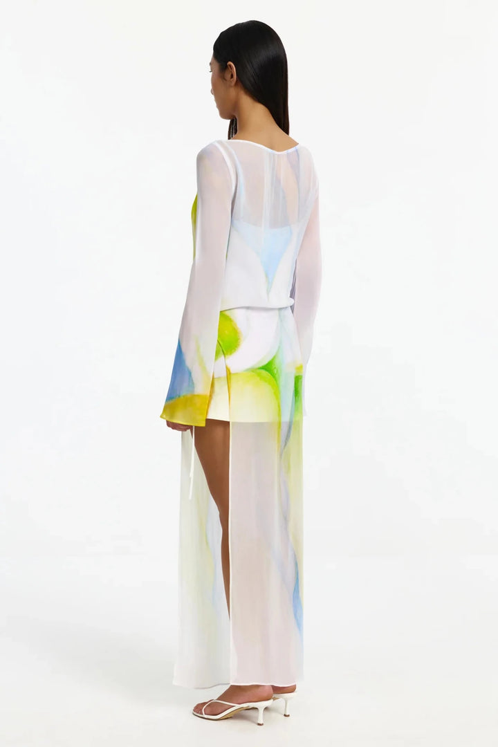 Milou Long Sleeve Dress in Seaglass Print - obligato