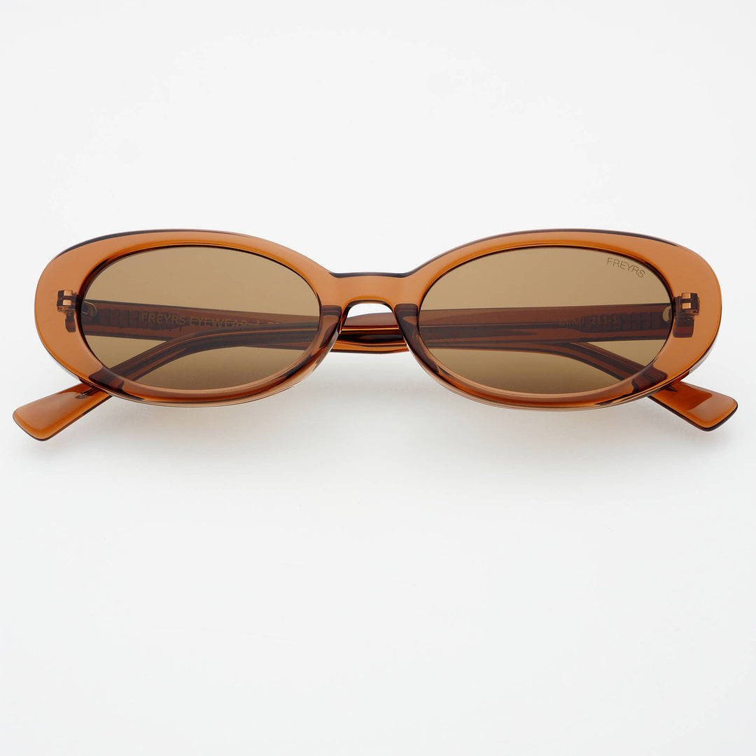 Mimi Acetate Oval Sunglasses : Brown - obligato