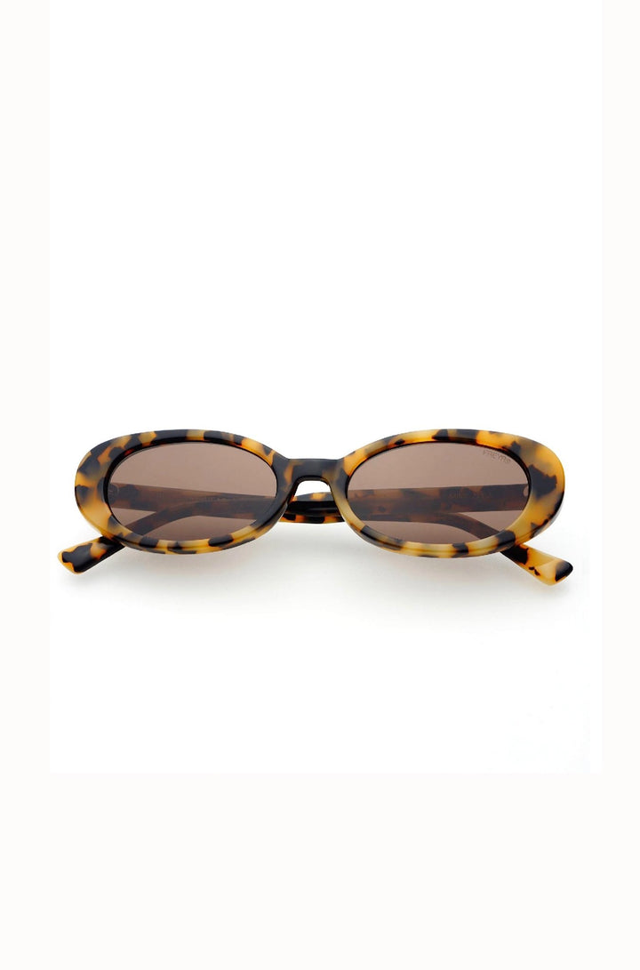 Mimi Acetate Oval Sunglasses: Milky Tortoise - obligato