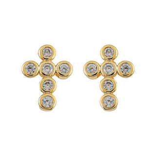 Mimi Mini Cross Earrings: Clear - obligato