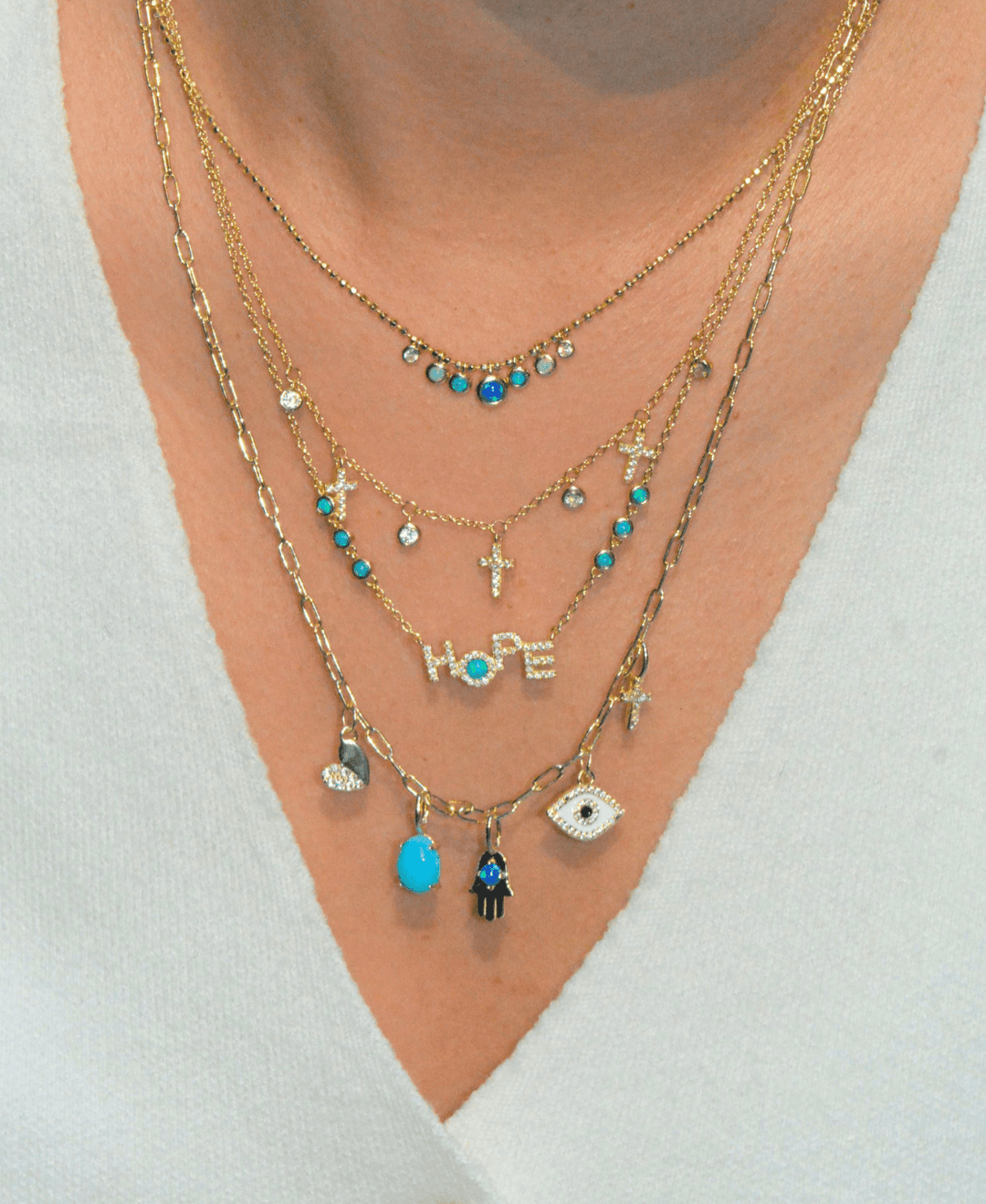 Mini Cross Choker Necklace: Gold - obligato