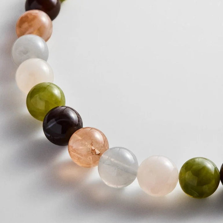 Mini Jane Beaded Necklace in Earth Tones - obligato