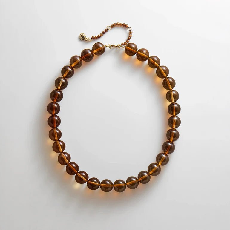 Mini Jane Beaded Necklace in Tigers Eye - obligato