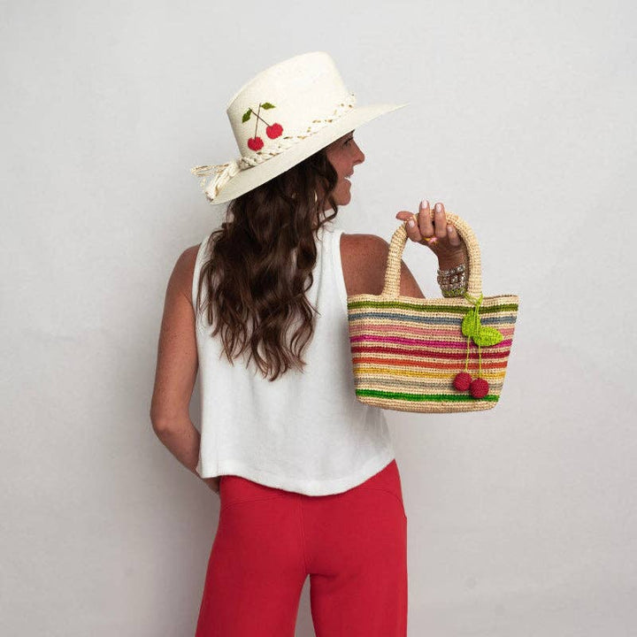 Mini Mae Rainbow Raffia Bag - obligato