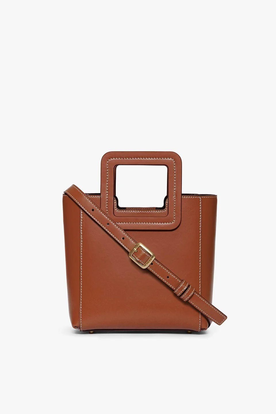 Mini Shirley Leather Bag in Tan - obligato