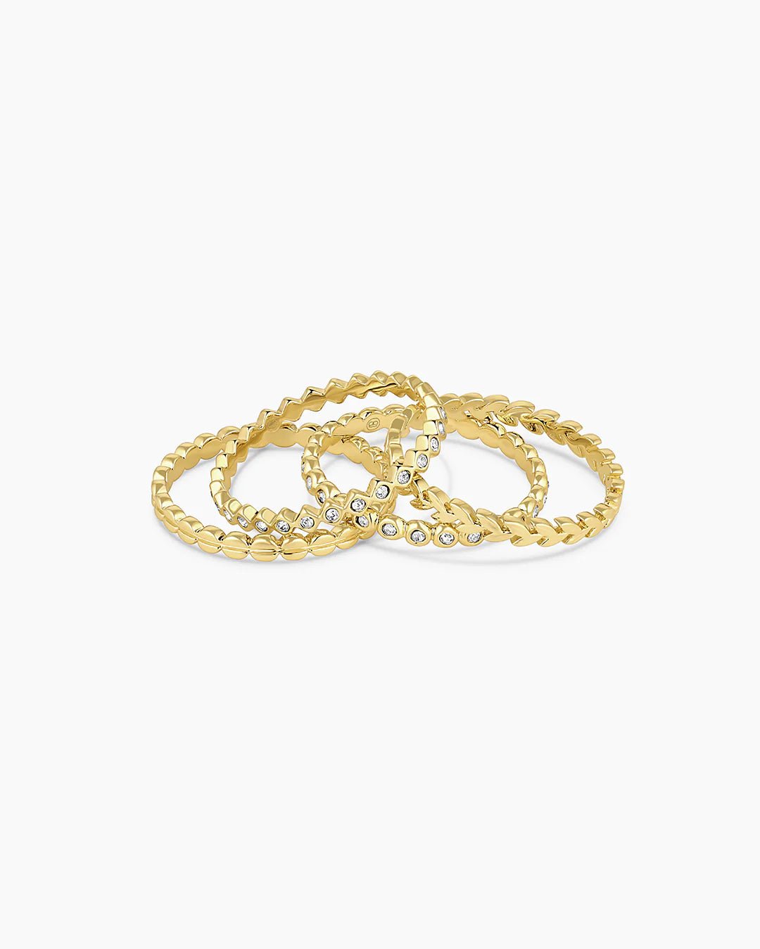 Mini Stackable Ring Set in Gold - obligato