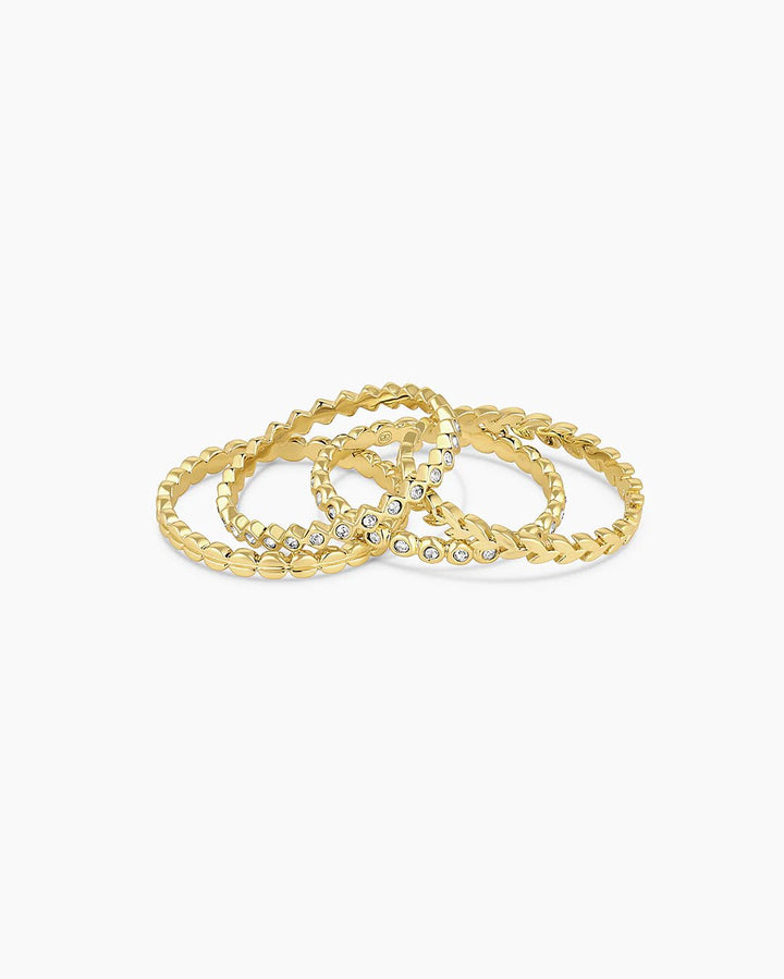 Mini Stackable Ring Set in Gold - obligato