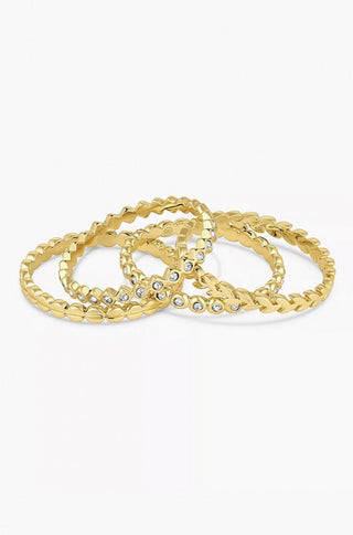 Mini Stackable Ring Set in Gold - obligato