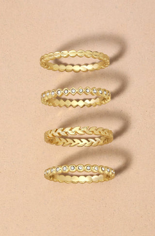 Mini Stackable Ring Set in Gold - obligato