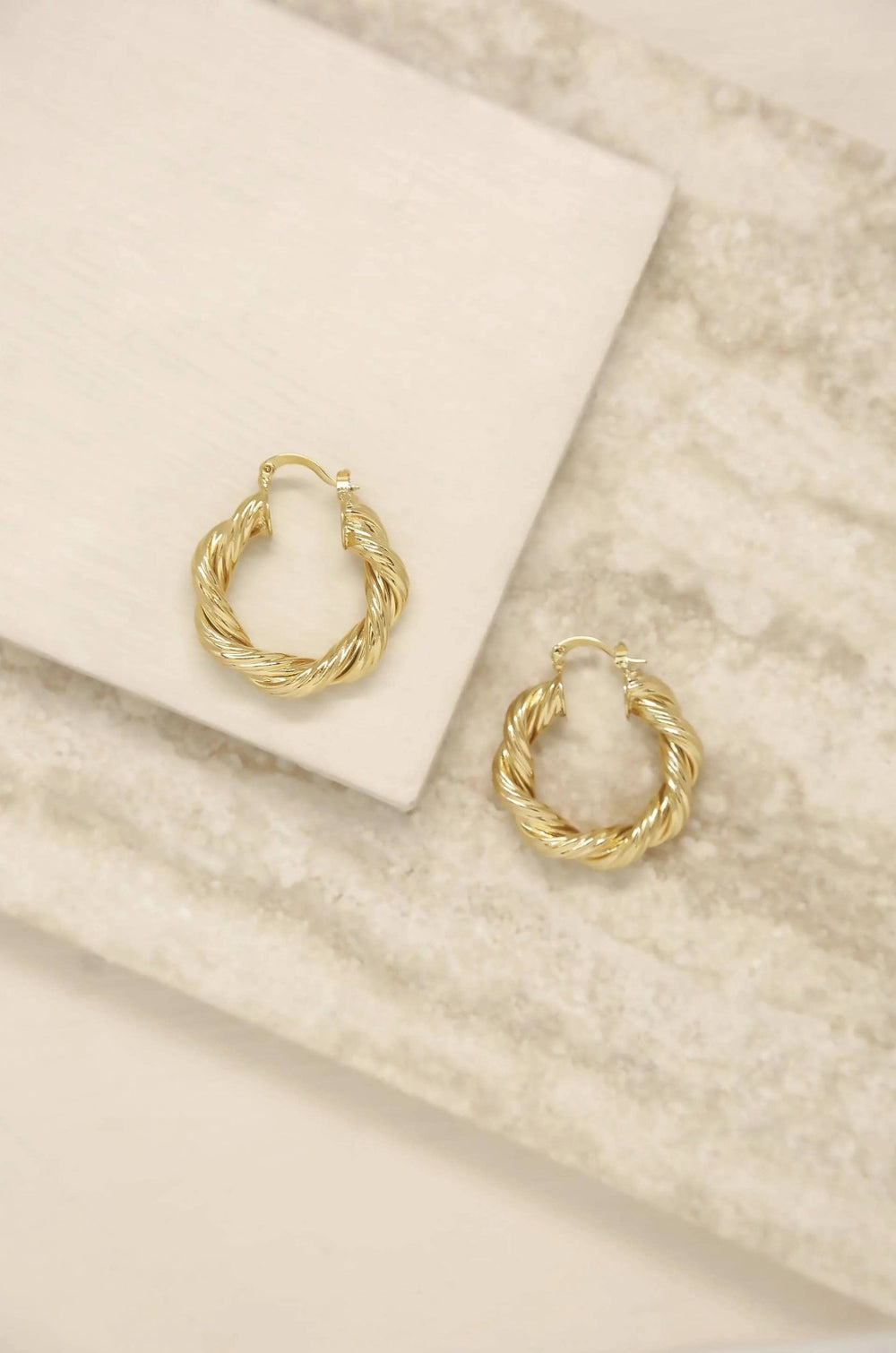 Modern Day 18k Gold Plated Twist Hoops - obligato
