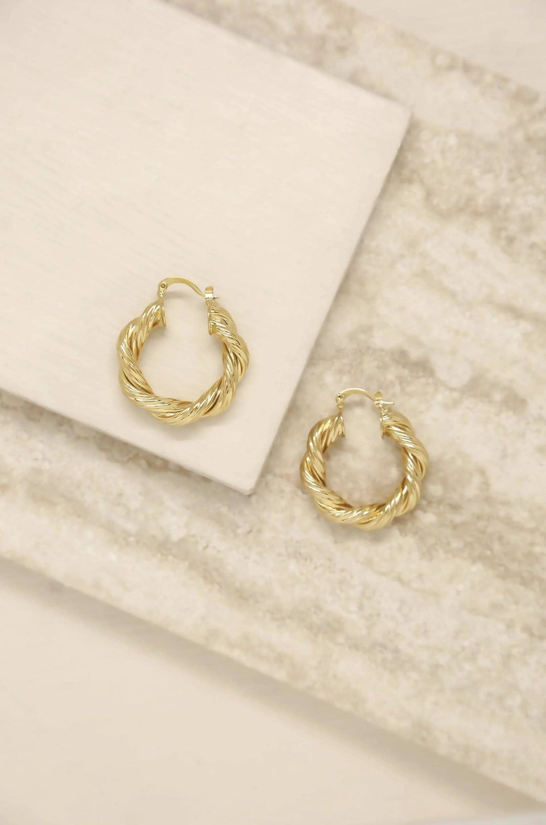 Modern Day 18k Gold Plated Twist Hoops - obligato