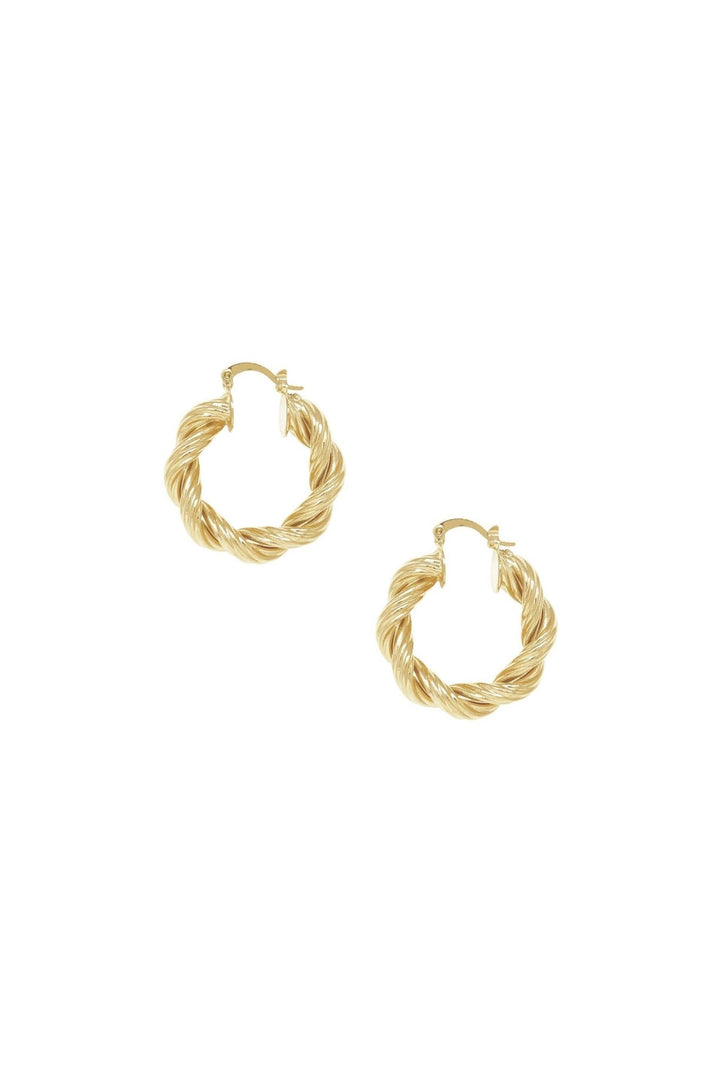 Modern Day 18k Gold Plated Twist Hoops - obligato