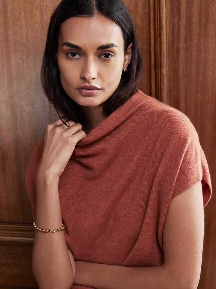 Morten Cashmere Funnel Neck in Canyon Orange