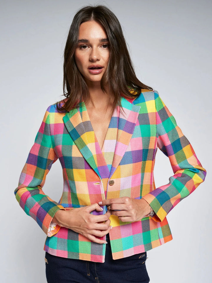 MULTICOLOR GINGHAM PLAID JACKET - obligato