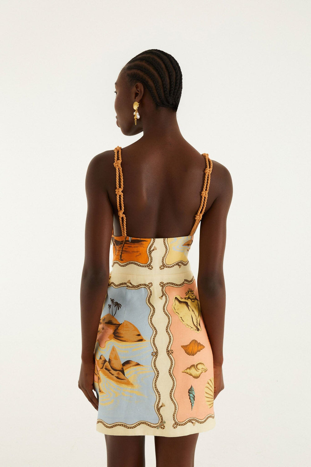 Multicolor Rio Souvenir Scarves Rope Straps Mini Dress - obligato