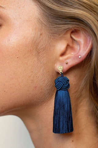 Navy Topknot Earring - obligato
