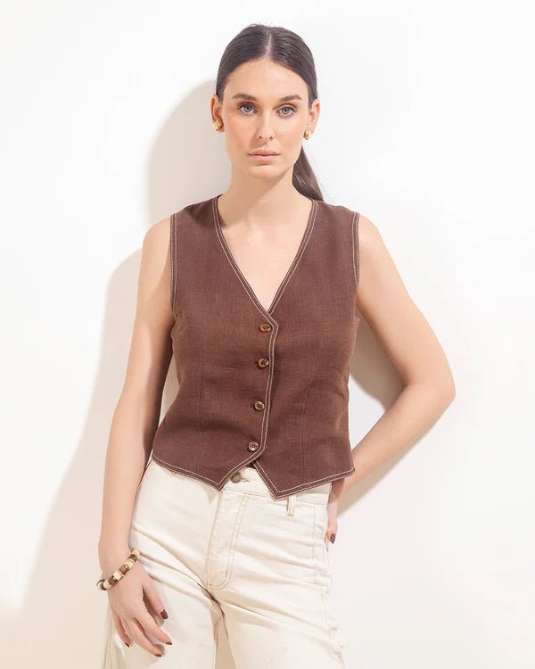 Nerea Vest in Chocolate - obligato
