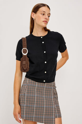 Nial Skirt in Mocha Check - obligato