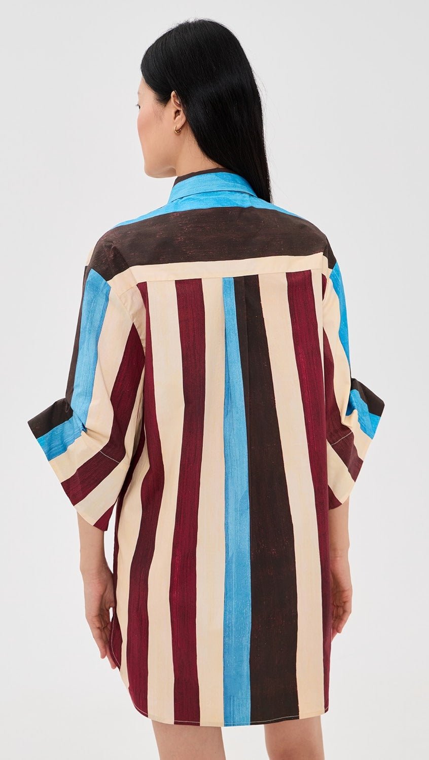 Nico Dress in Caffe Stripe - obligato