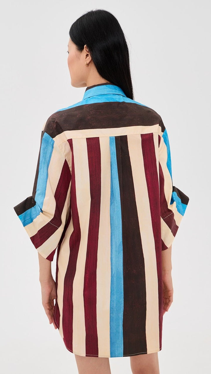 Nico Dress in Caffe Stripe - obligato