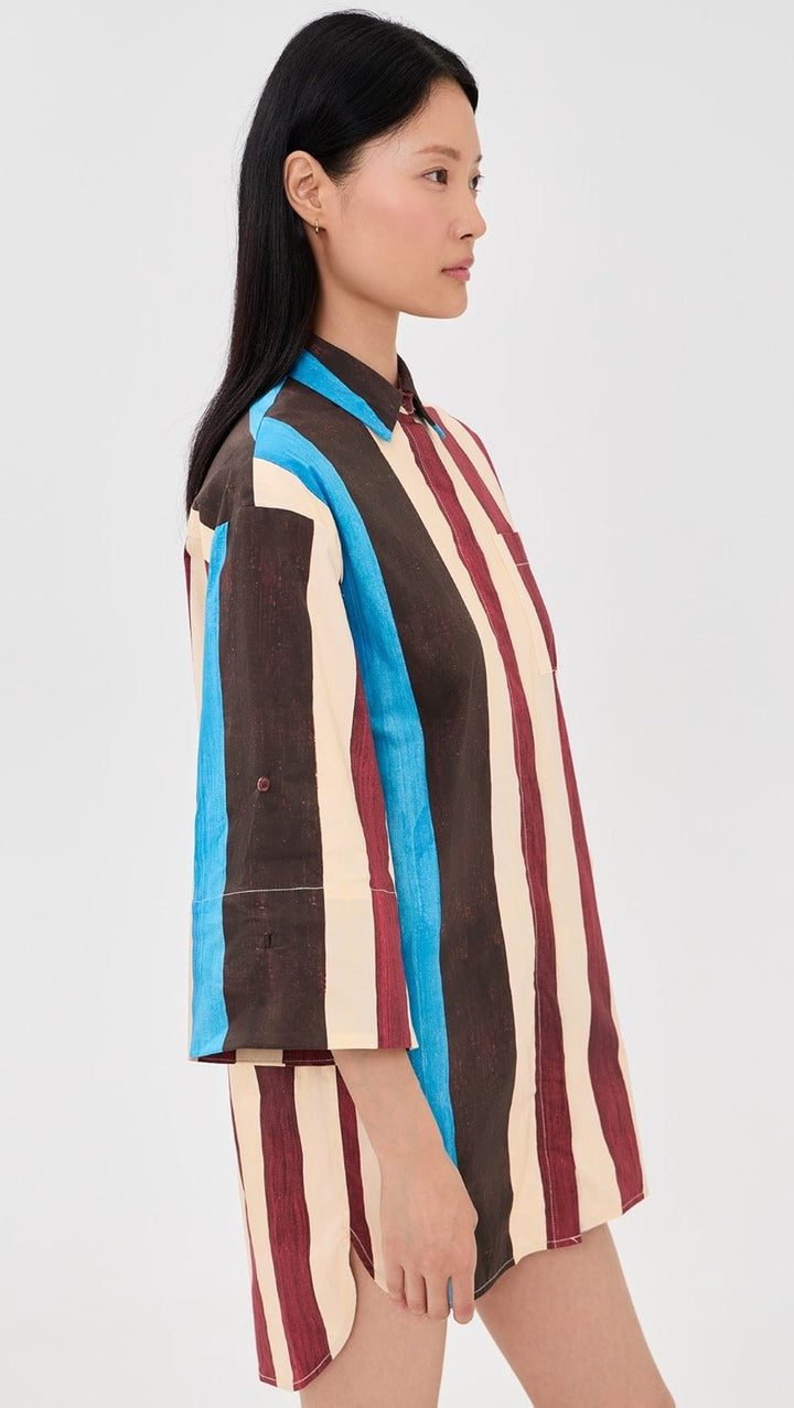 Nico Dress in Caffe Stripe - obligato