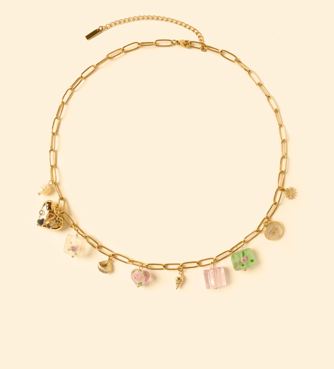 Nina Multicolored Pastel Charm Necklace - obligato