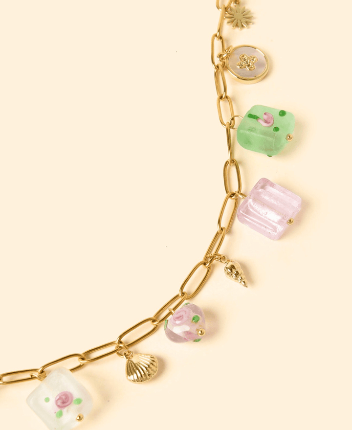 Nina Multicolored Pastel Charm Necklace - obligato