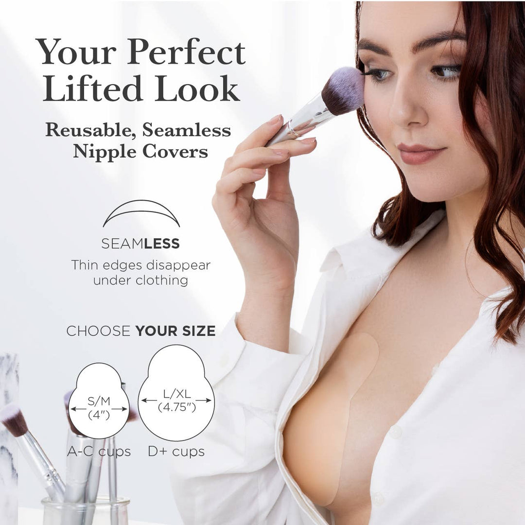 Nippies Skin Adhesive Nipple Covers with Lifting Tab: Creme / Size 2 - obligato