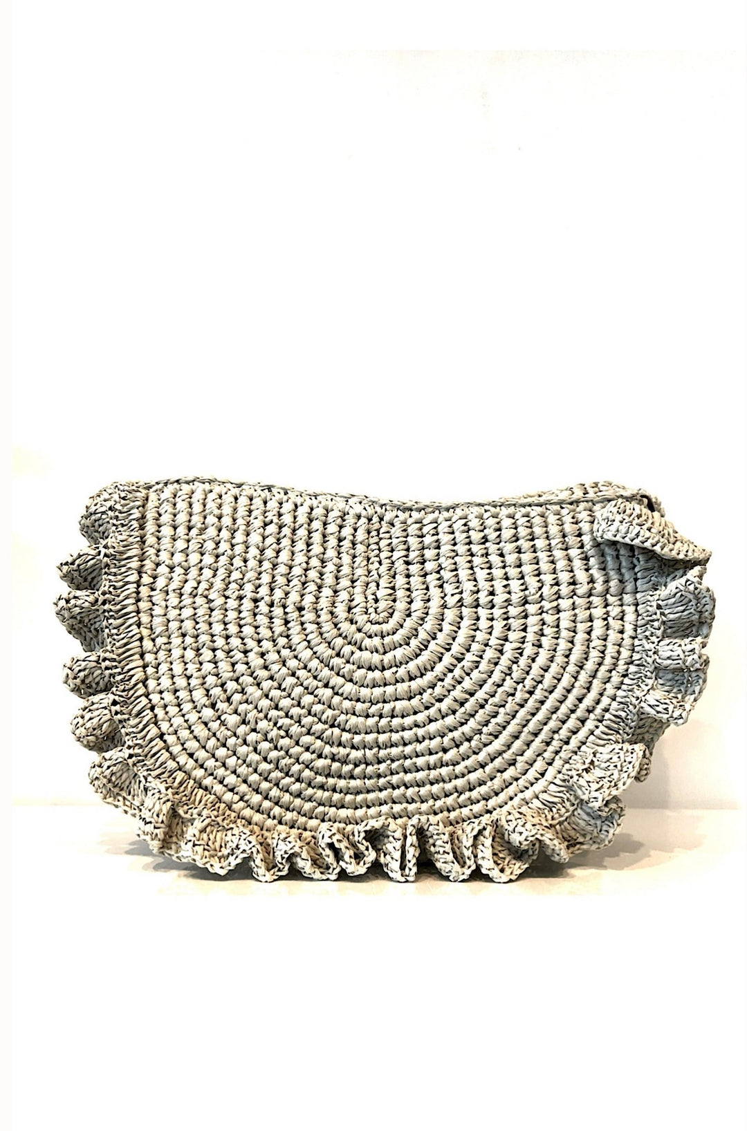 Noa Large Rafia Clutch in White - obligato