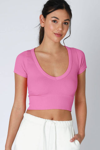 NS8268 - V Neck Crop Tee: 2235 Crocus - obligato