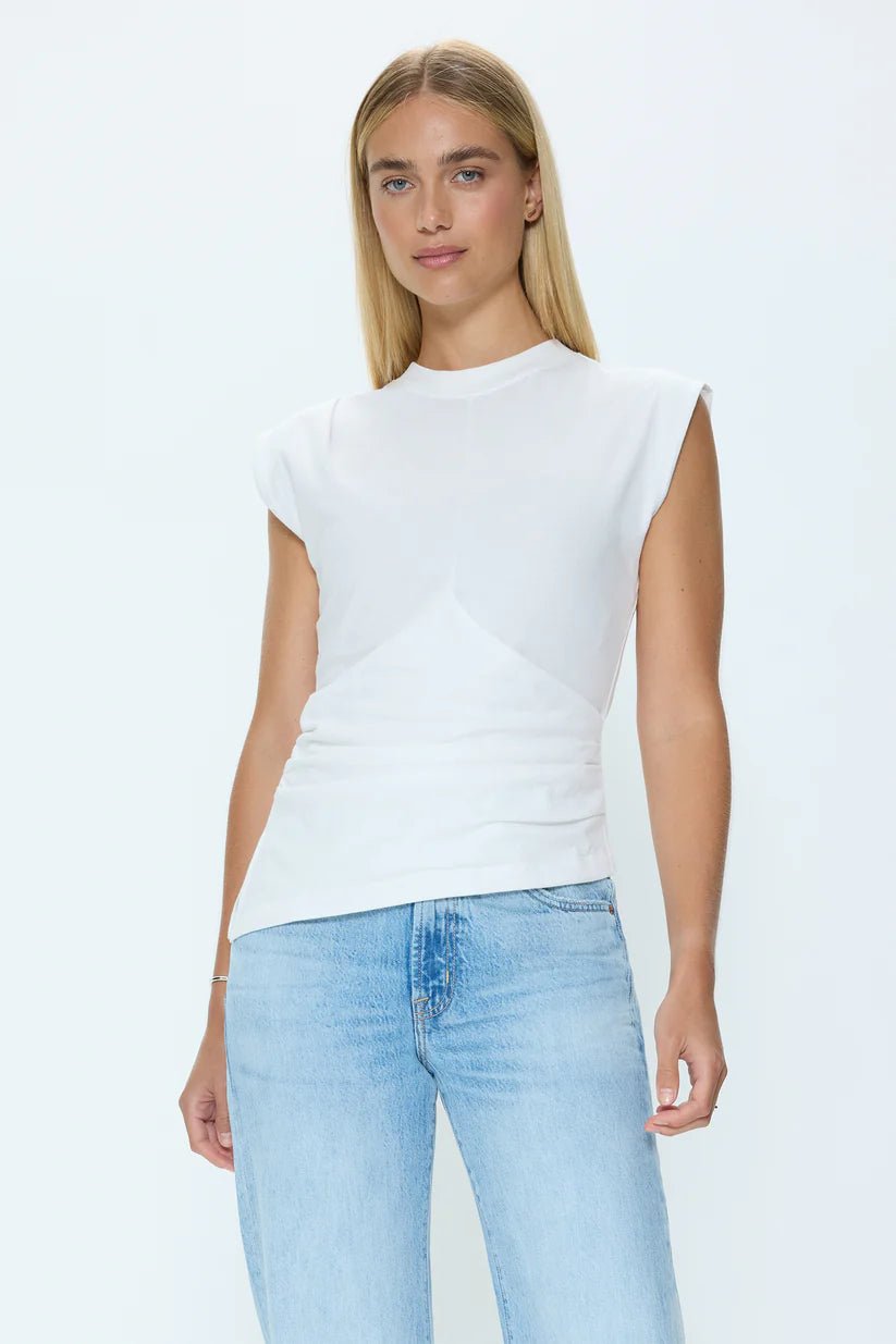 Nya Draped Tee in Le Blanc - obligato