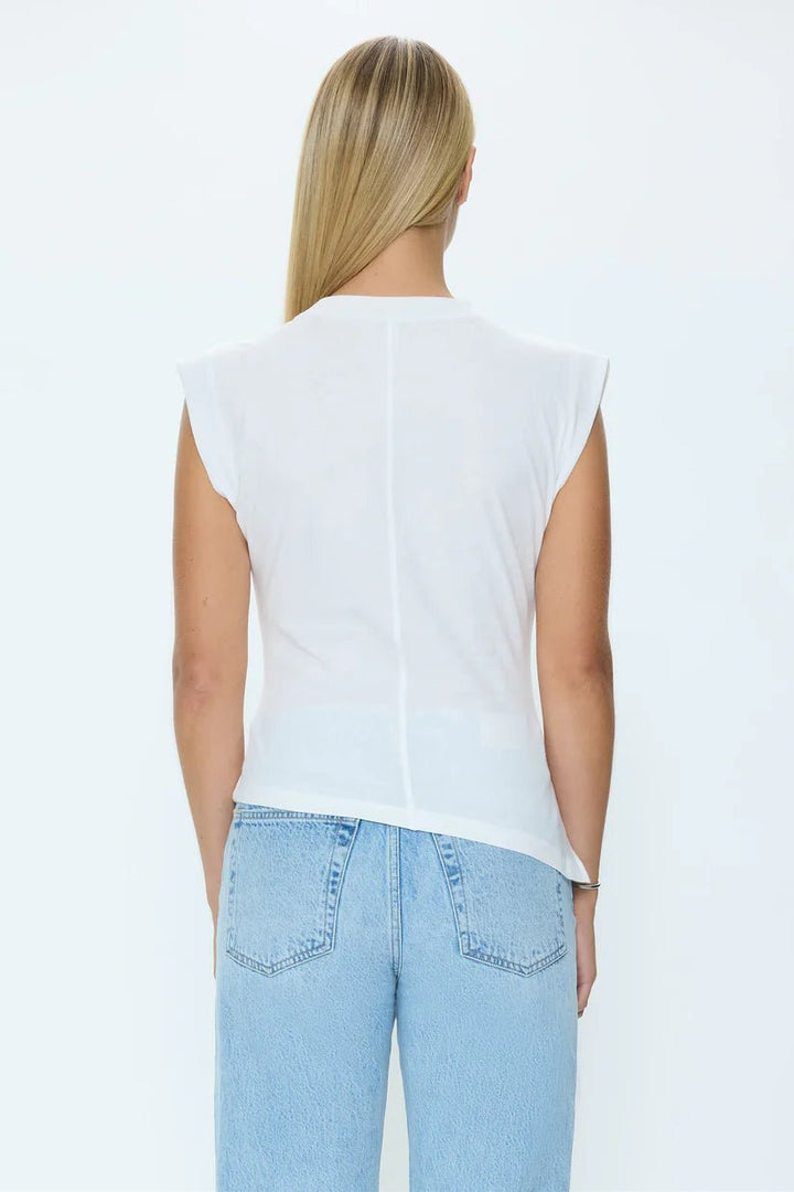 Nya Draped Tee in Le Blanc - obligato