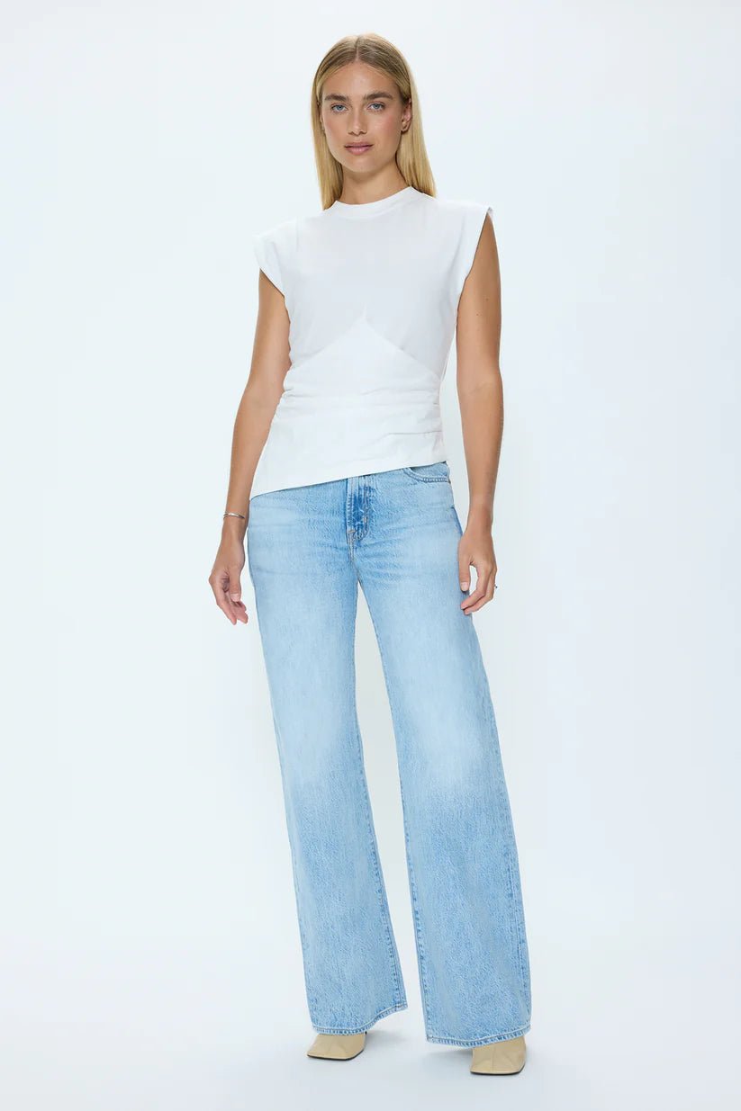 Nya Draped Tee in Le Blanc - obligato