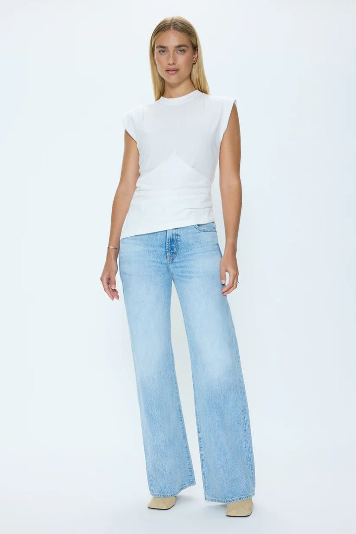 Nya Draped Tee in Le Blanc - obligato