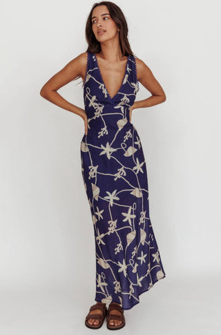 OCEAN MAXI DRESS: BLUE - obligato