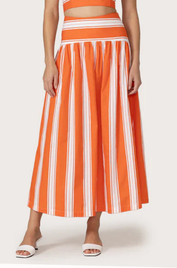 Oliver Poplin Skirt in Salsa Stripe - obligato