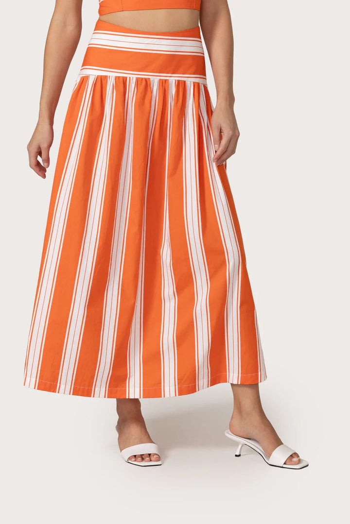 Oliver Poplin Skirt in Salsa Stripe - obligato