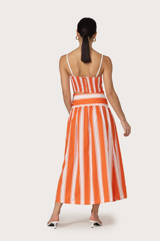 Oliver Poplin Top in Salsa Stripe - obligato