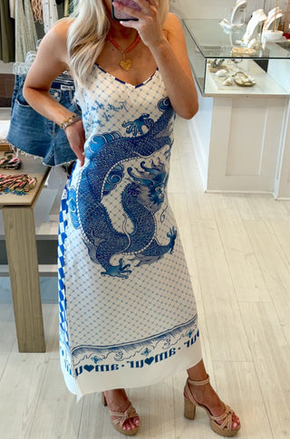 Olivia Cami Dress in Blue Amalfi - obligato