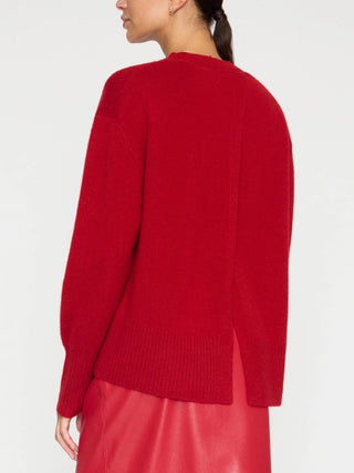 Onda Crewneck Sweater in Crimson - obligato