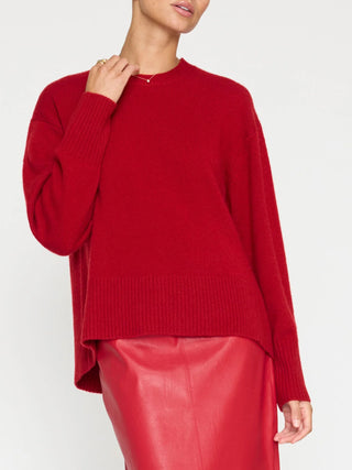 Onda Crewneck Sweater in Crimson - obligato