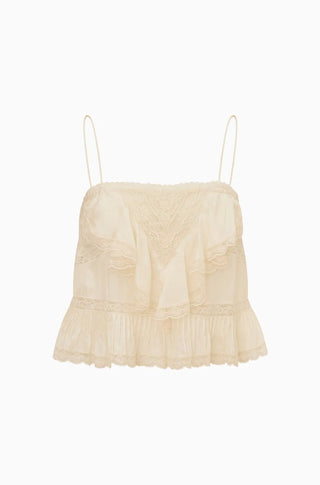 Ondeline Silk Lace Ruffle Cami - obligato