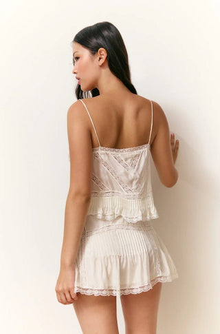 Ondeline Silk Lace Ruffle Cami - obligato